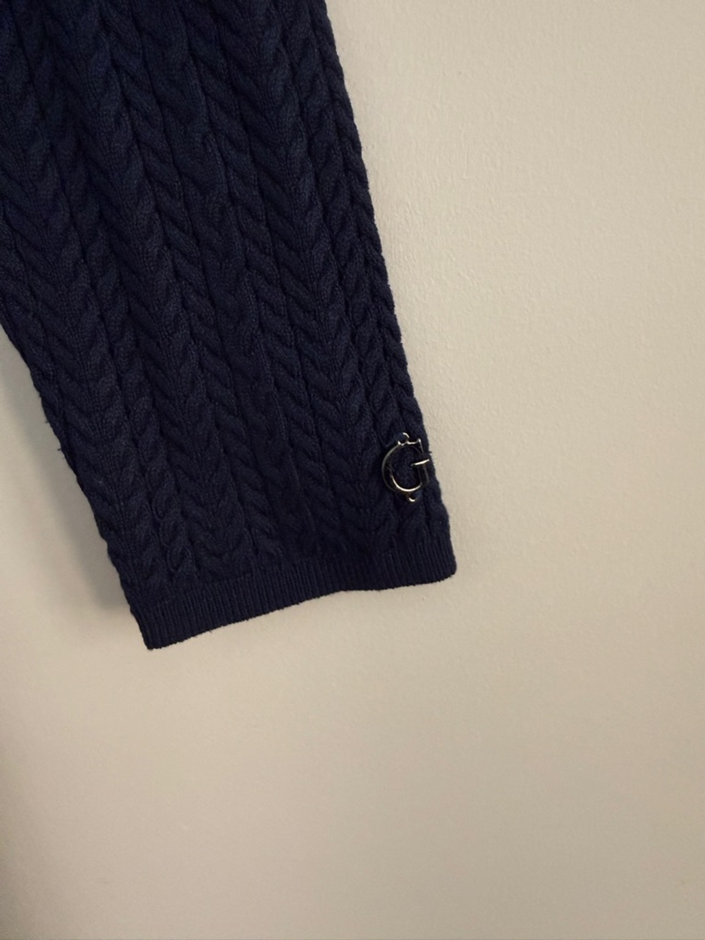 Guess Navy Ribbed Cable-Knit Long Sleeve Dress - Picture 4 of 4